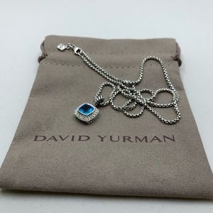 David Yurman Petite Albion Blue Topaz Diamonds 17"